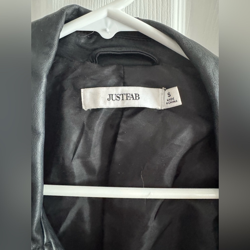 JustFab Black Leather Biker Jacket - Picture 2 of 3